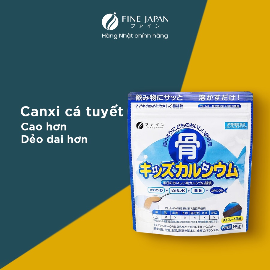 Canxi Cá Tuyết Nhật Bản - Tăng chiều cao cho bé, bổ sung canxi hữu cơ - Fine Japan Bones Calcium for kids 140g