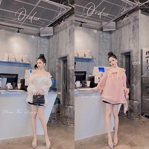 Áo Tơ Lụa Nơ Ngực Siêu Xinh