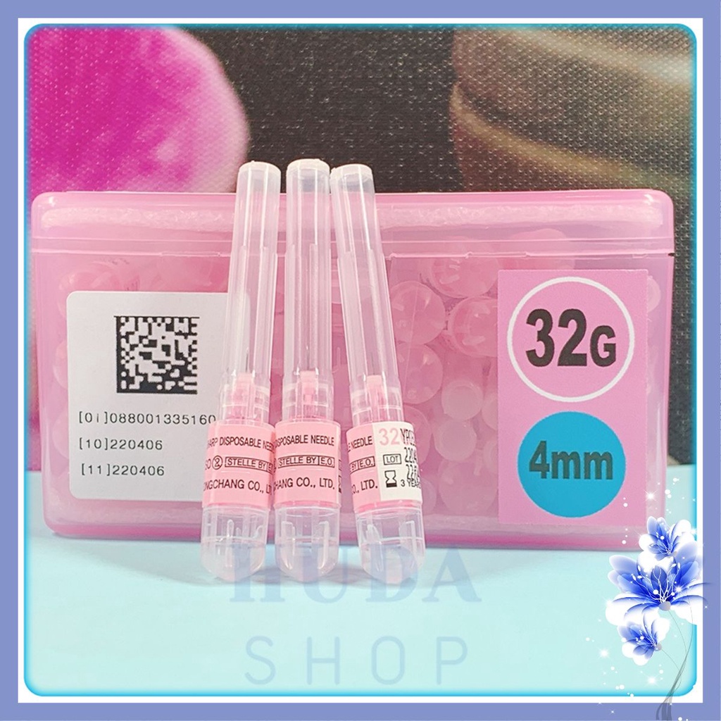 Đầu kim tiêm meso dưỡng chất căng bóng da mesotherapy Sharp Needles 32G, 34G size 4mm