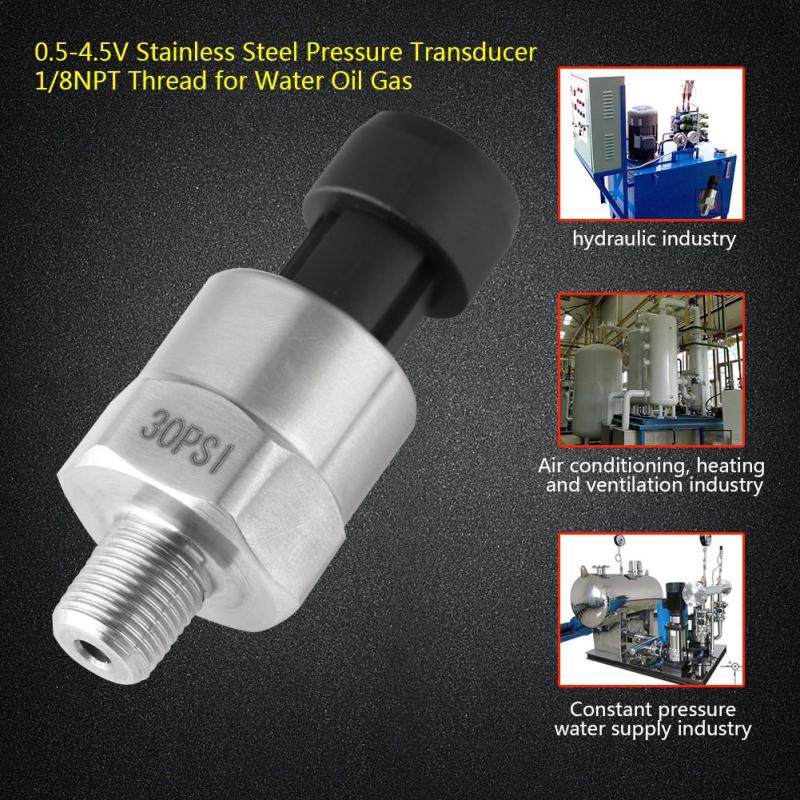 Rrianfo 1 Cảm biến Áp suất Bằng thép Không gỉ 1/8NPT Cho Máy Hướng Dầu/Nước