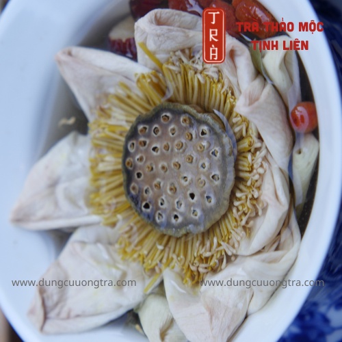 Trà hoa sen cổ Huế mix thảo mộc cung đình 1 set pha 2 lít nước không dùng đường