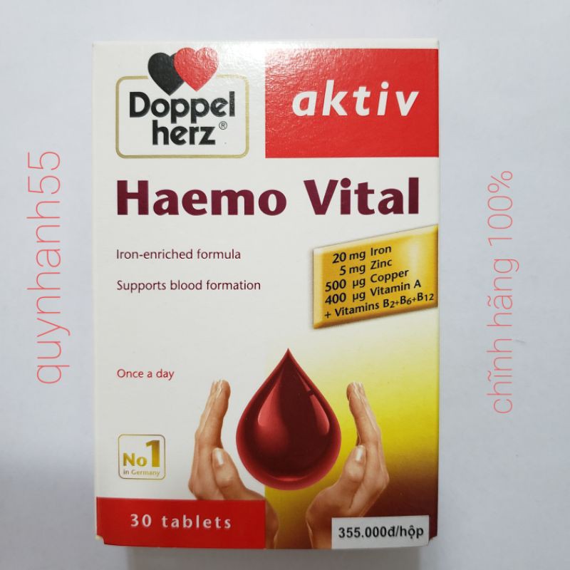 Haemo Vital - Viên uống bổ sung vitamin và khoáng chất giúp bổ máu ...