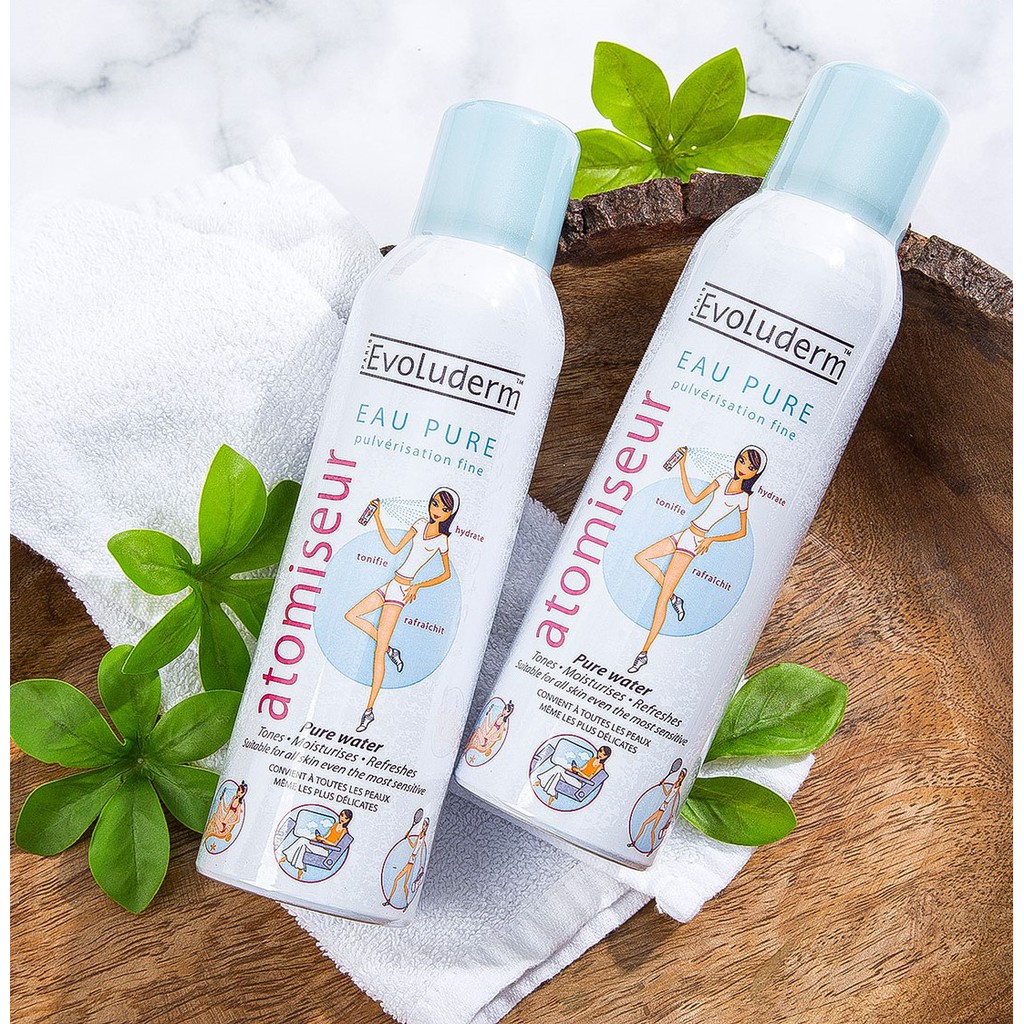 Ảnh Bộ 2 Nước Xịt Khoáng dưỡng ẩm, làm dịu da Evoluderm Atomiseur Eau Pure 150ml/chai 4