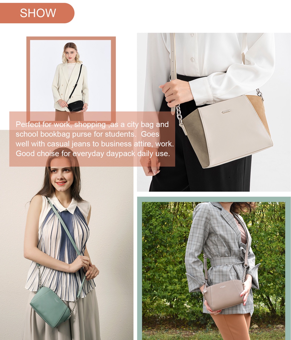 Mô tả Túi đeo chéo DAVID JONES bằng da pu phối dây xích thời trang mùa xuân cho nữ - 7
