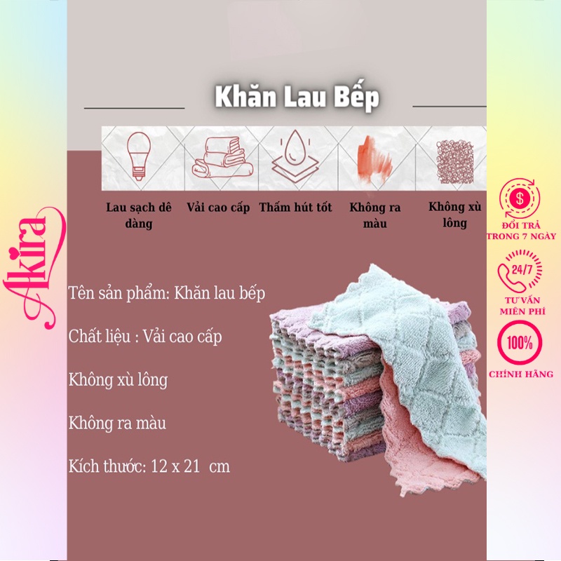 Khăn lau bếp đa năng 2 mặt siêu thấm (lau bếp, bát đĩa, bàn ghế...) chống dính dầu mỡ hai mặt