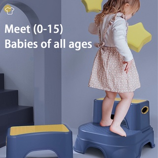 Double Layer Toddler Step Stool 2 in 1 Two Step Stool for Kids Detachable Stool
