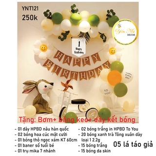 Sét Trang Trí Sinh Nhật Vintage Phong Cách Hàn Quốc cho bé trai, sét bóng sinh nhật nhiều mẫu YẾN NHI SHOP