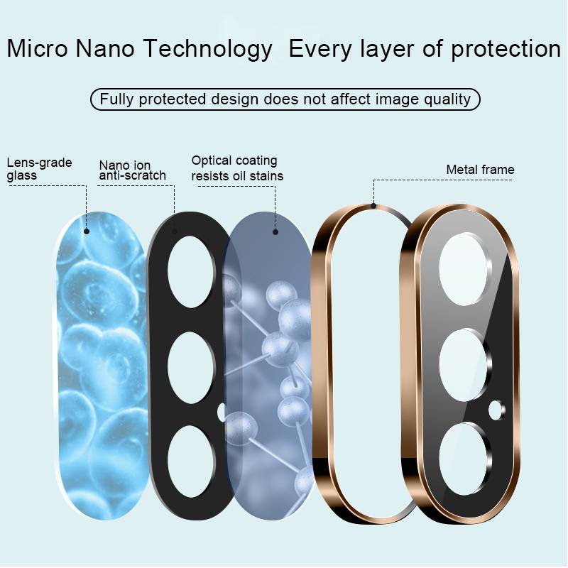 Kim Loại Camera Kính Ống Kính Máy Ảnh Cho iPhone XS Max Bảo Vệ Màn Hình Kim Loại Kính Cường Lực Trên Cho iPhone X XS XSMAX