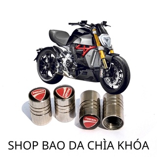 Nắp van xe máy ducati kim loại logo ducati