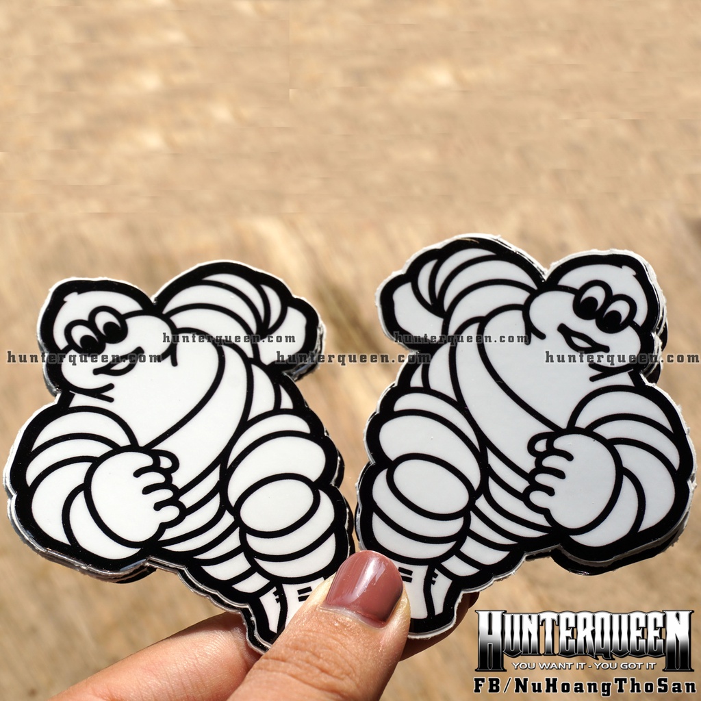 Cặp tem Michelin đơn giản. Decal cao cấp chống nước, dán trang trí xe máy cho các tay đua