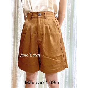 JUNE LINEN Q01 - Short Lửng LINEN lưng cao NHIỀU MÀU. Ống rộng Có bigsize. Hình thật.