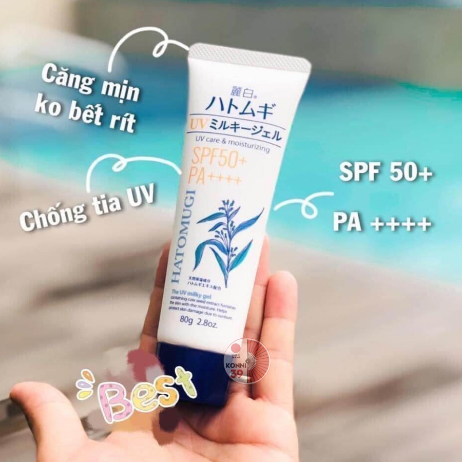 Ảnh Kem chống nắng Reihaku Hatomugi SPF50+ PA++++ 80g và kem chống nắng nâng tone dưỡng ẩm và làm sáng da 70g - Bahachiha 4
