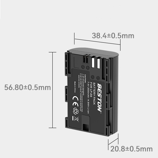 HN  Pin sạc LP-E6 2000mAh BESTON Dùng Cho Máy Ảnh Canon EOS 60D 70D 80D 90D 6D 7D 5D Mark IV 5DSR