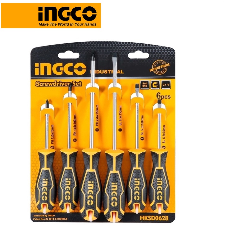 Ảnh Bộ tuốc nơ vít 6 cây bằng thép CRV INGCO HKSD0628 2