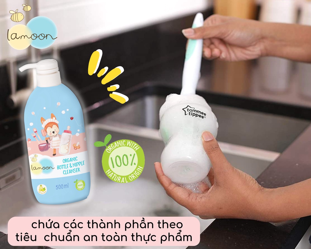 Nước rửa bình sữa Lamoon không hóa chất