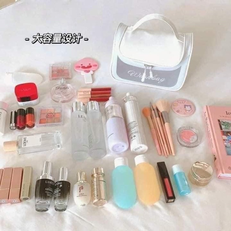 Túi đựng mỹ phẩm túi đựng đồ du lịch bằng nhựa chống thấm WASHBAG gọn nhẹ tiện lợi