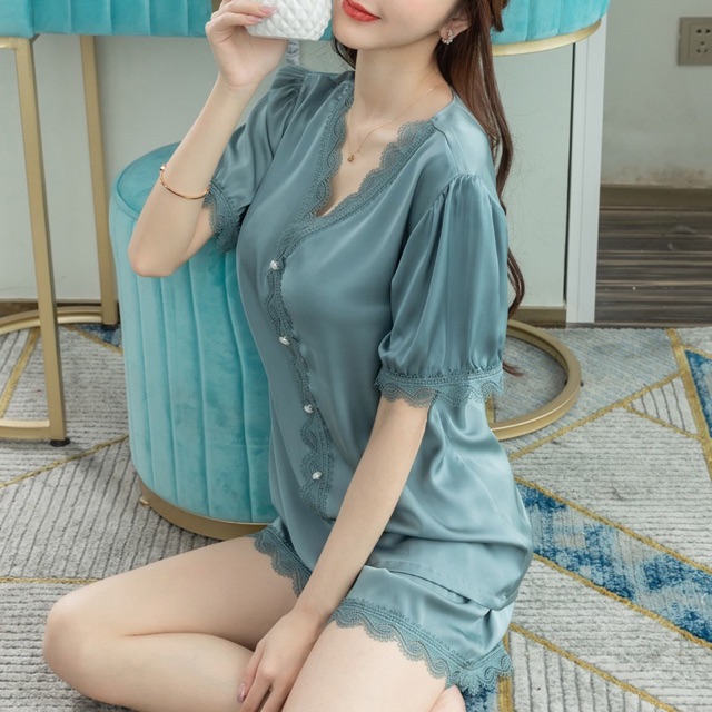 Bộ Lụa Phối Ren Cao Cấp Mềm Mát mịn (kèm video)
