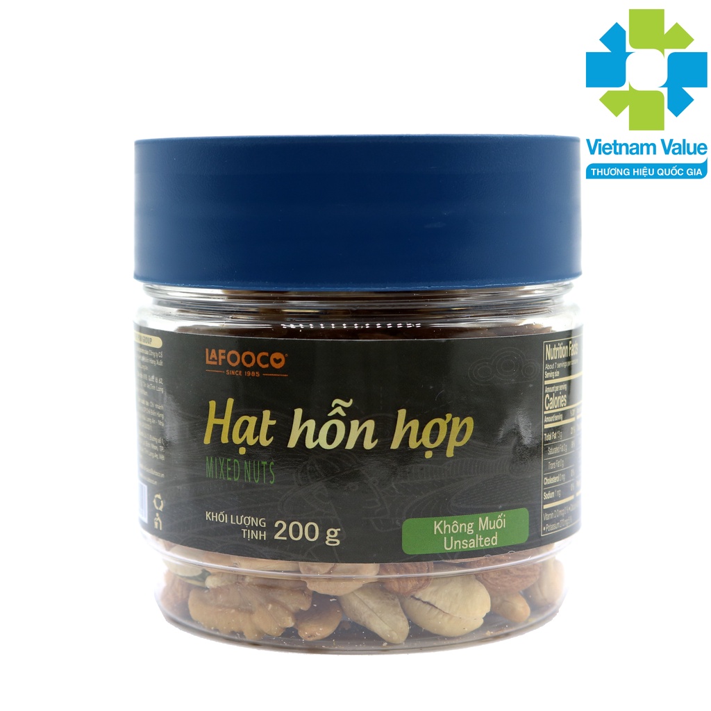 LAFOOCO Hạt hỗn hợp sấy không muối hủ 200g