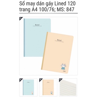 KLONG - Sổ gáy may kẻ ngang Lined 120/200 trang - vở cỡ A4 - 100/76; MS: 847/ 848 🌸 lẻ 🌸