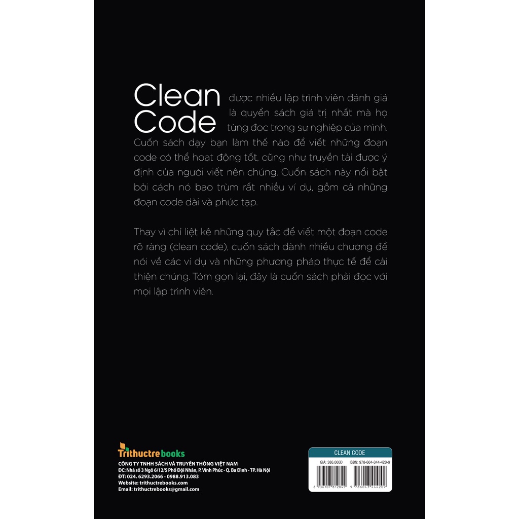 Ảnh Sách Clean code - Mã sạch và con đường trở thành lập trình viên giỏi 2