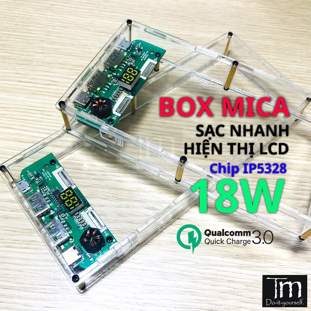 Box Sạc Dự Phòng Mica Trong Suốt 6-8 cell Sạc Nhanh QC3.0 | Shopee Việt Nam