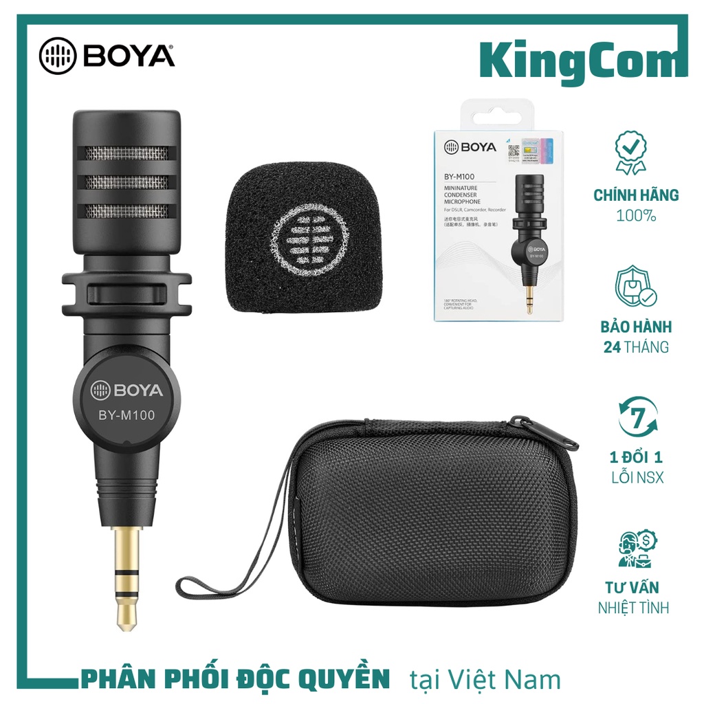 BOYA M100 - Micro thu âm Mini dành cho máy ảnh DSLR, Camcorder ...