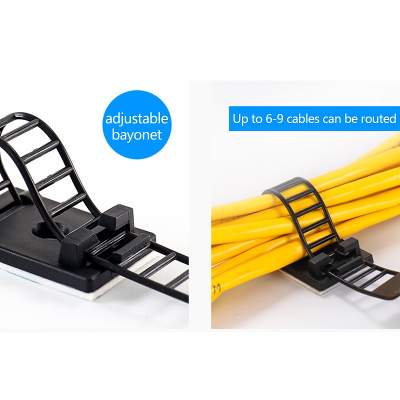 ELEGA 100 Chiếc Kẹp Dây Dính Quản Lý Cáp Dây Giữ Bàn Quản Lý Dây
