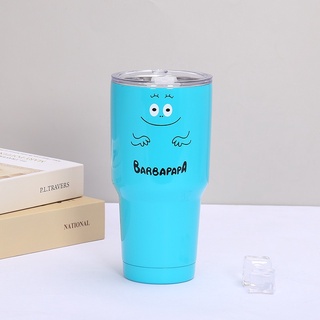 Ly giữ nhiệt inox 900ml tặng kèm túi đựng, 2 ống hút inox và cọ bình