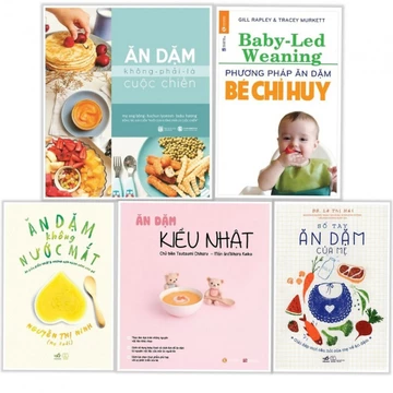 Sách Bộ 5q: Ăn Dặm Không Phải Cuộc Chiến, Ăn Dặm Kiểu Nhât, Ăn Dặm Bé Chỉ Huy, Sổ Tay Ăn Dặm, Ăn Dặm Không Nước Mắt
