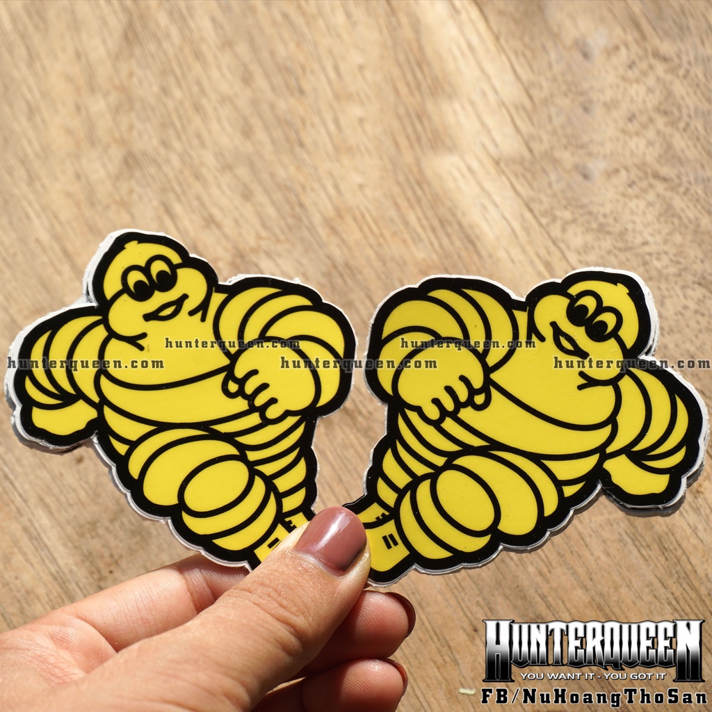 Cặp tem Michelin đơn giản. Decal cao cấp chống nước, dán trang trí xe máy cho các tay đua