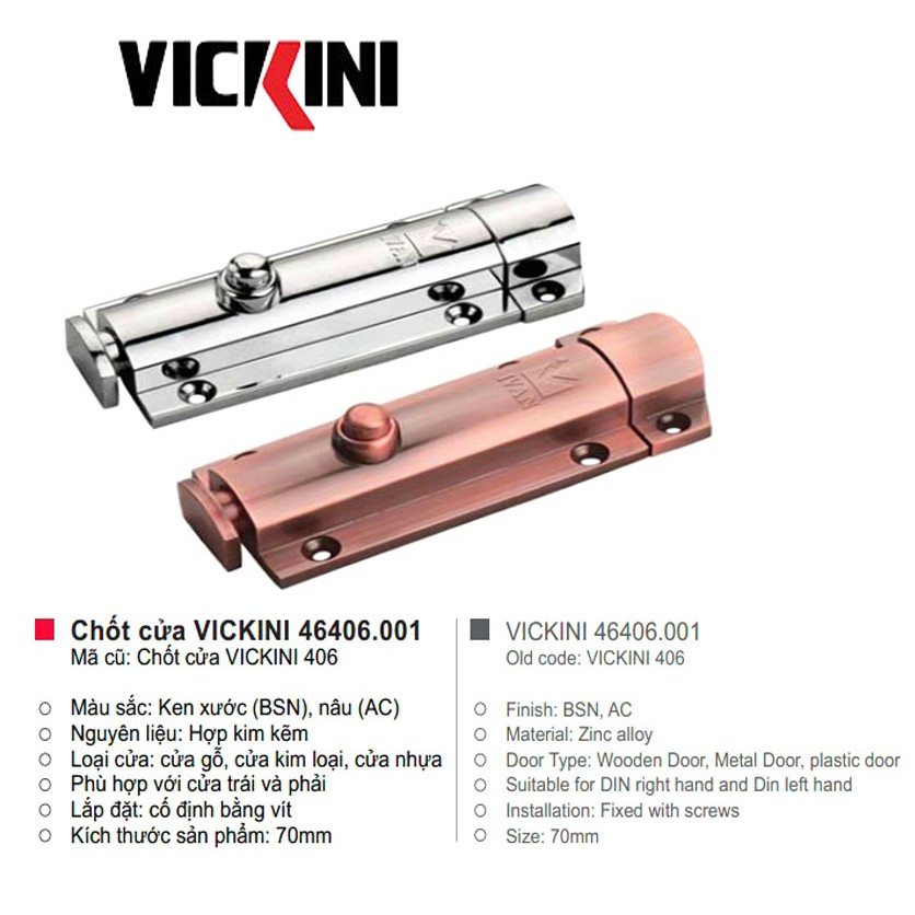 Chốt cửa VICKINI 46406.001 /100 mm | Shopee Việt Nam
