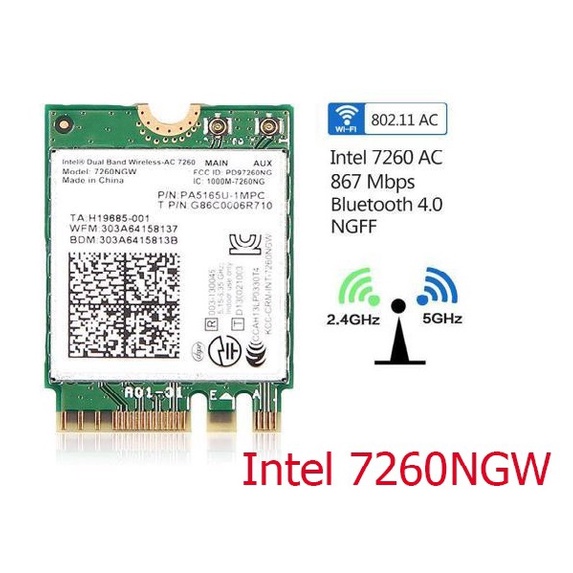 Bh 6 Tháng Card Intel Wifi Bluetooth Ax200 Ax201 Ac 8265 8260 7265 7260 3165 Ngw Chuẩn M2 Ngff 2100