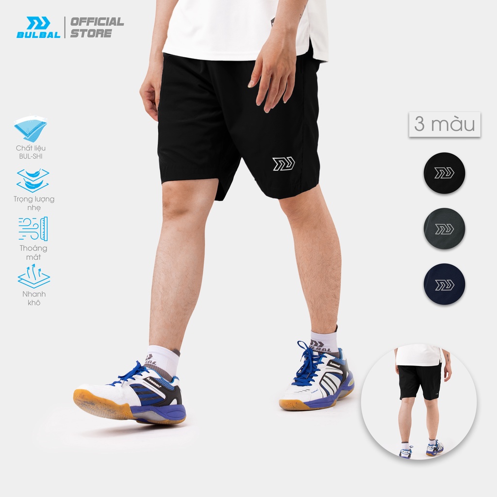 Quần short thể thao Bulbal Waso 7 cao cấp, chất vải Si-giãn co giãn 4 chiều chống nhăn hiệu quả, kiểu dáng thể thao