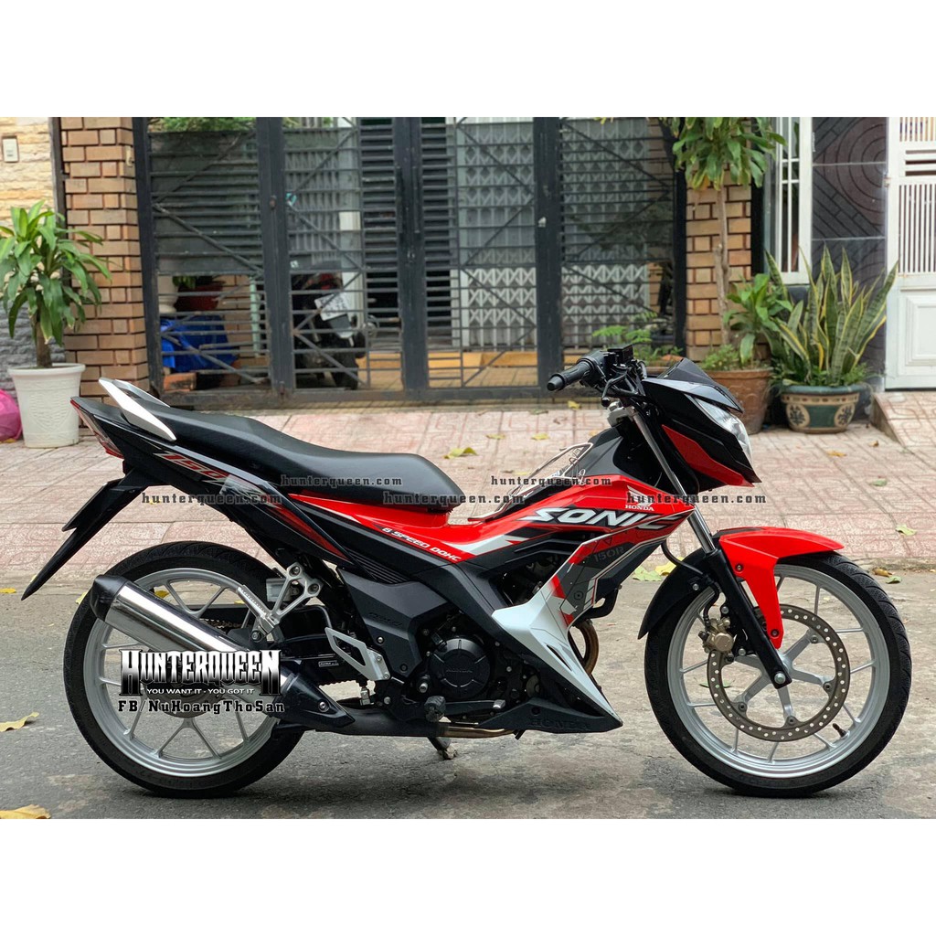 Tem in UV cao cấp. Sonic 150 đời 2018, trắng đỏ. Decal tem xe ép nhiệt kích thước chuẩn. Chất lượng