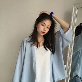 Áo khoác kimono màu trơn phong cách Hàn Quốc cho nữ