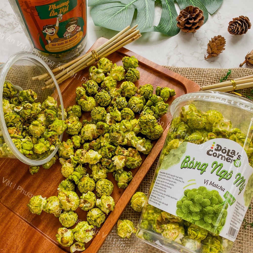 Bắp Rang Bơ Bỏng Ngô Ba Vị Matcha Caramel Phô Mai | Hũ pet 120 Gram ...
