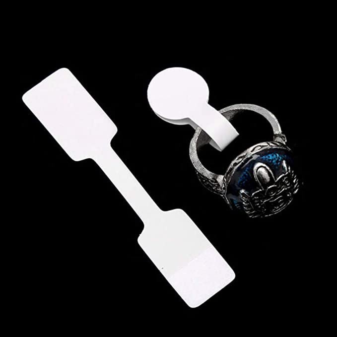 100 Tag giấy không keo dán ghi giá treo nhẫn hình chữ nhật và hình tròn màu trắng trơn, không keo🔔