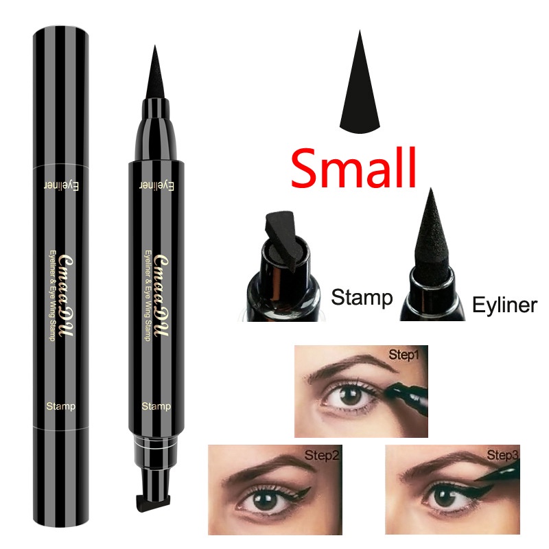 Bút Kẻ Mắt Dạng Lỏng Hai Đầu Nhanh Khô Chống Thấm Nước Có Đầu Đóng Dấu Tiện Dụng