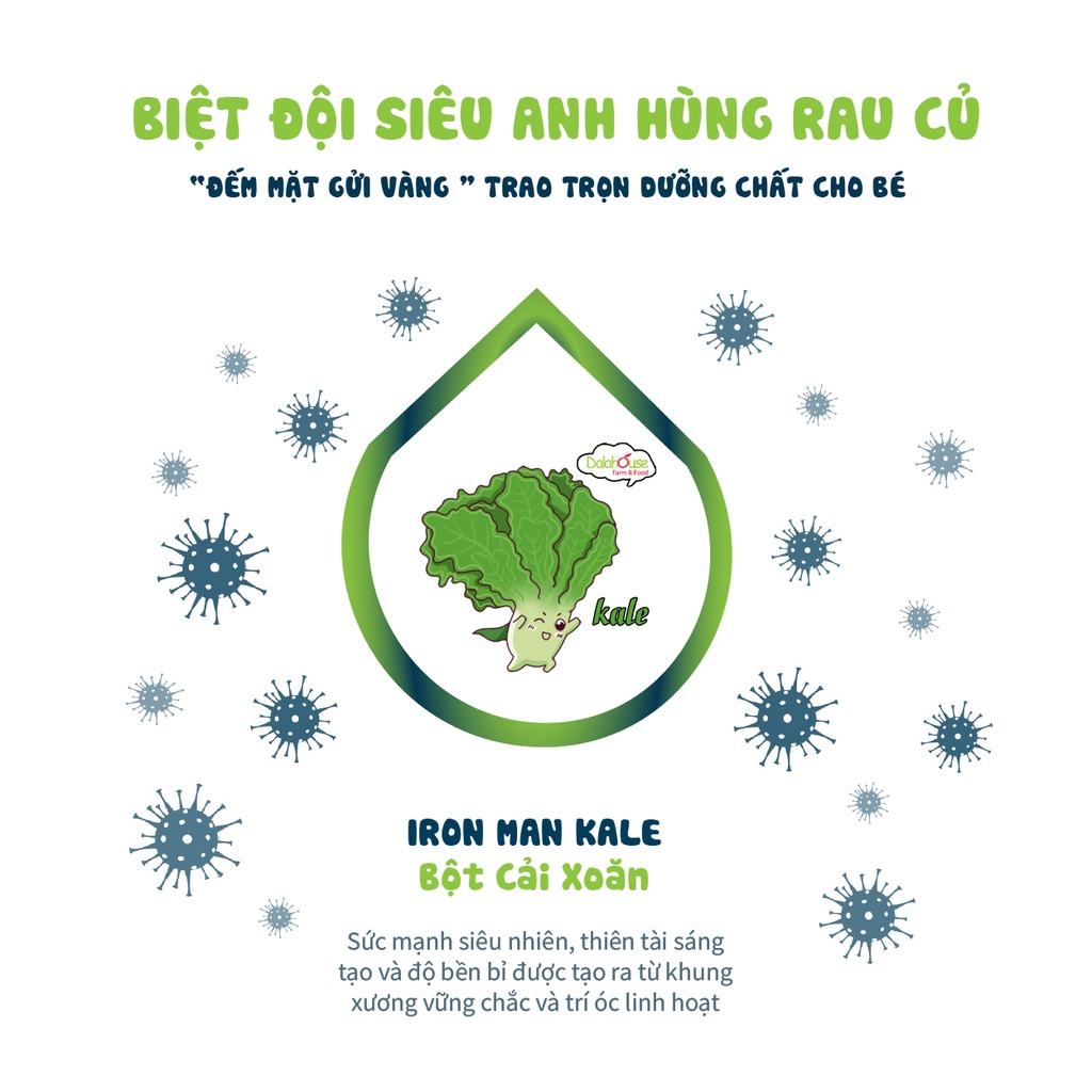 Ảnh Bột cải xoăn kale sấy lạnh nguyên chất Dalahouse 60gr đạt tiêu chuẩn Châu Âu 3