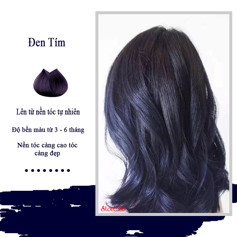 Thuốc nhuộm tóc màu Đen Tím MÀU 100ML mầu nhuộm lên màu chuẩn tone