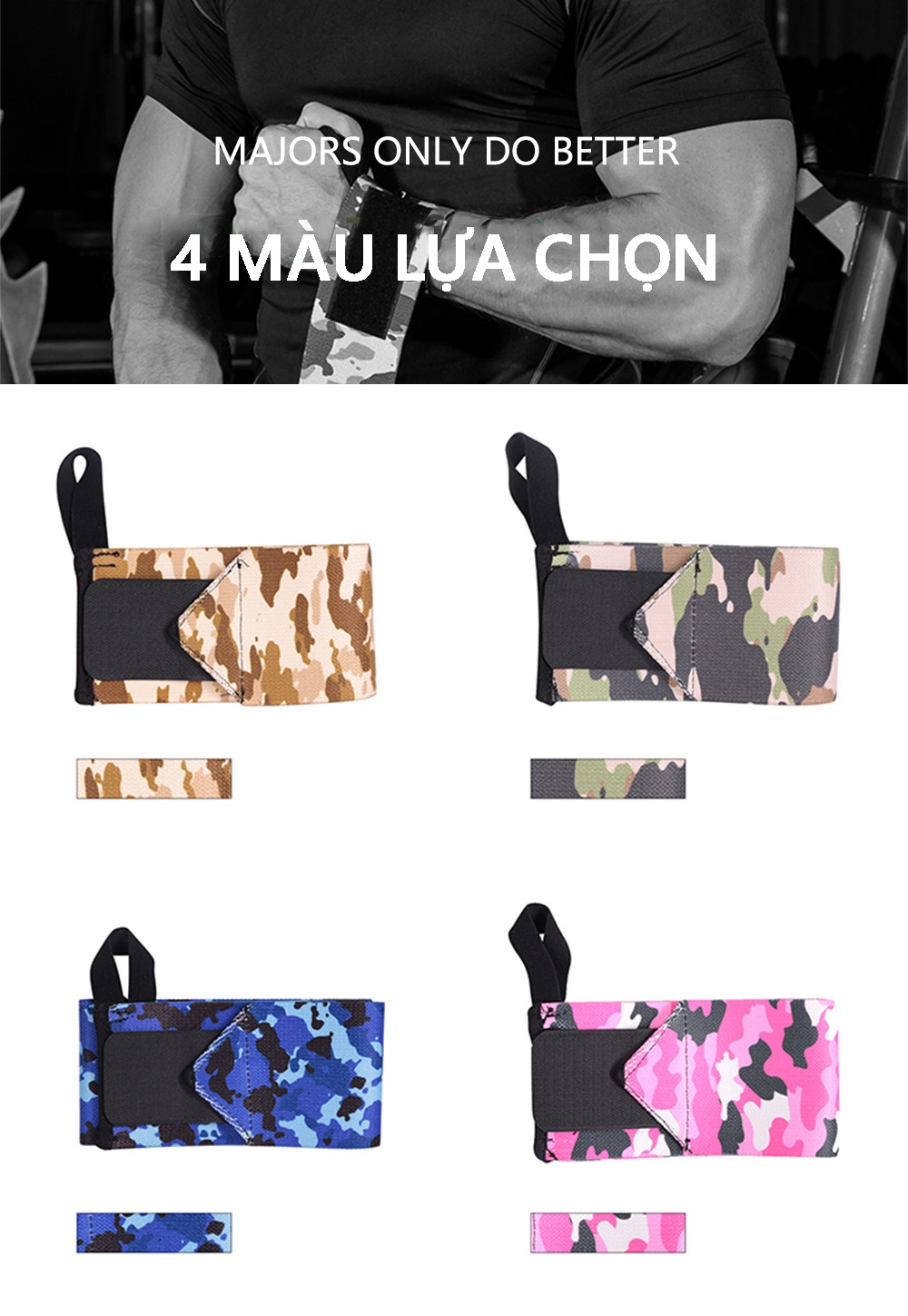 Mô tả Băng Quấn Bảo Vệ Cổ Tay Hàng Chính Hãng Băng Quấn Thể Thao Tập Gym Chất Liệu Polyester Chắc Chắn Cleacco Camo Boro Sport - 7