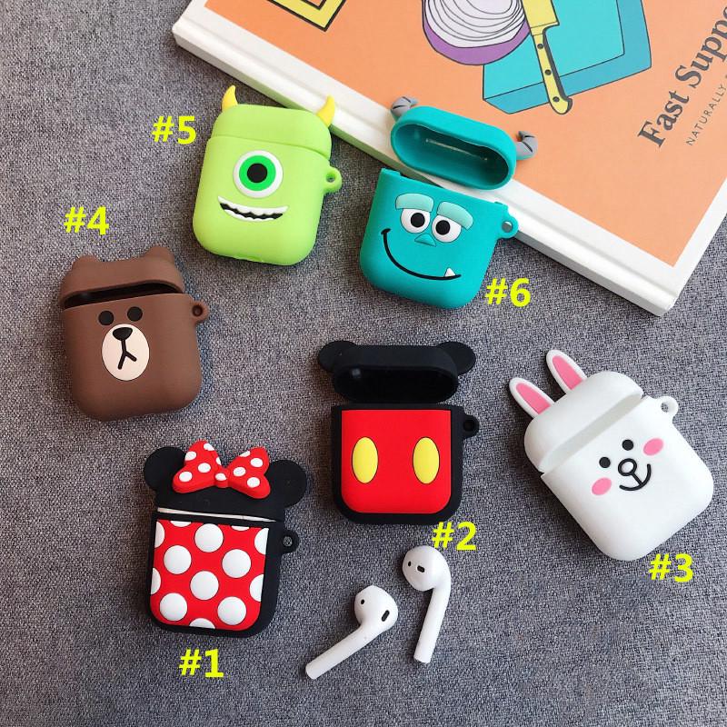 Lilyrose Store Cute Small Apple Airpods 1 2  Pro Case  Mickey Bunny Mike Case AirPods Wireless Earphone Cover