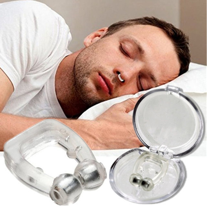 Dụng Cụ Kẹp Mũi Chống Ngáy Khi Ngủ Bằng Silicone Có Từ Tính