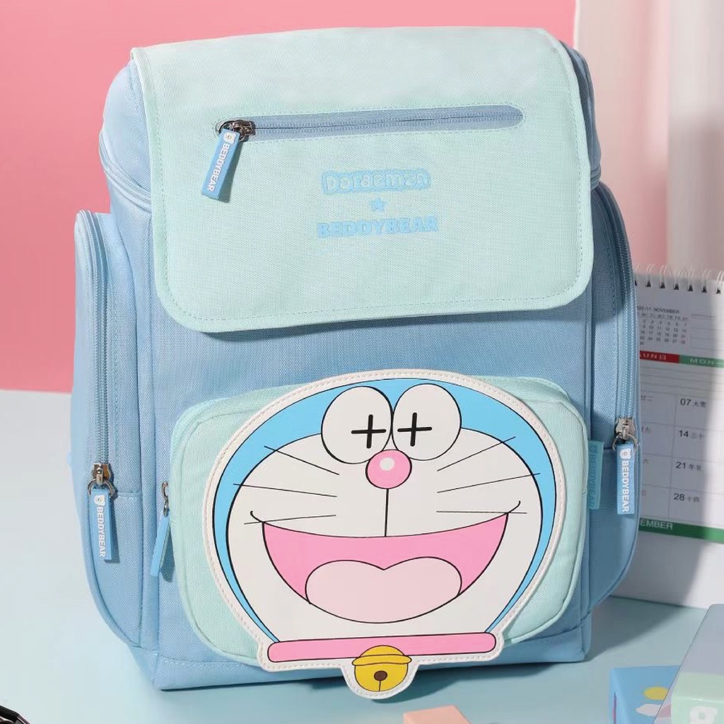 Balo Trẻ em Tiểu học lớp 1 BEDDYBEAR  Thỏ Pipi 2.0 Doraemon Xanh Dương -XS-DORAEMON. Chính hãng Beddy Bear