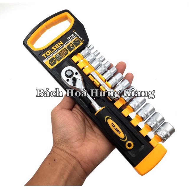 [KÈM VIDEO] Bộ Tuýp Tự Động 14 Món 1/4Inch Tolsen 15150 Ảnh Thật