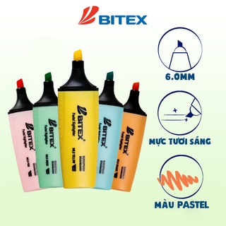 Bút dạ quang highlight Bitex HL05 màu Pastel nhiều màu