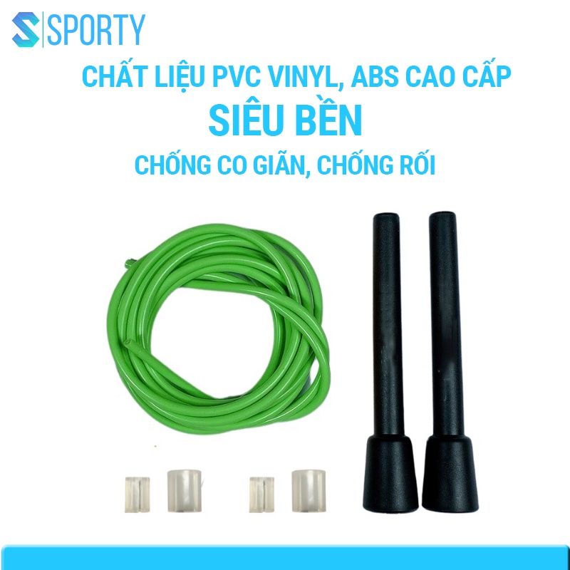 Dây nhảy tốc độ SPORTY TS91, chất liệu PVC chống mòn hỗ trợ giảm mỡ, giảm cân tập thể lực, boxing