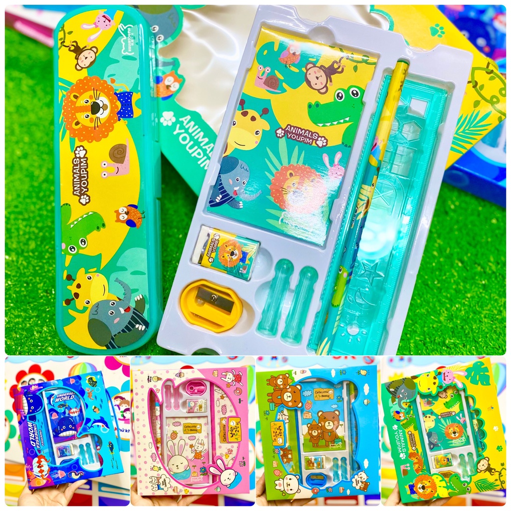 SET QUÀ 7 MÓN DỤNG CỤ HỌC TẬP CHO BÉ - mẫu ngẫu nhiên (Đồ Dùng Dạy Học Miki)