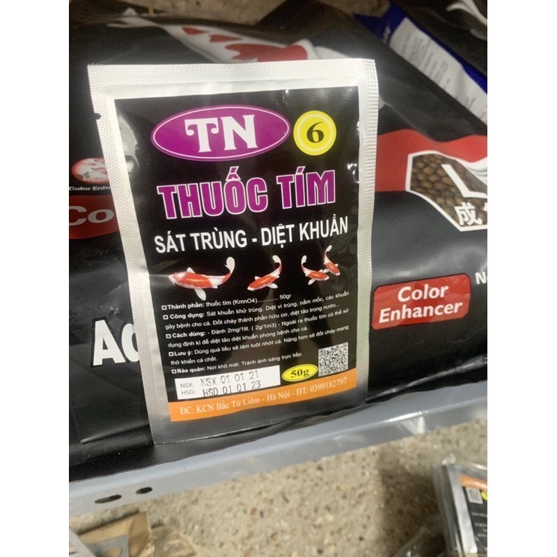 Thuốc tím TN6 (KMnO4) dùng sát khuẩn,diệt nấm,tảo có hại cho cá,bể cá cảnh.