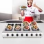 Bếp ga nấu mỳ cay 8 đầu đốt chất liệu inox, vệ sinh dễ dàng